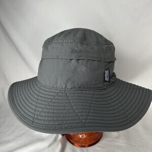 Patagonia Baggies Brimmer Hat Trout Tag Sun Fishing Outdoor Adult Size L Gray